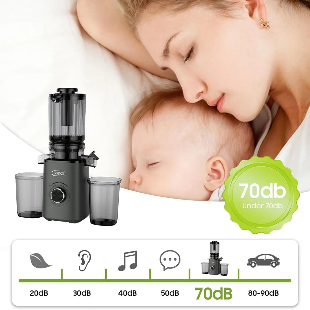 Cold Press Juicer Fruit Machine - Electric Juice Maker Extractor Squeezer, Slow Masticating Fresh Juicers Blender Machines Easy Clean for Whole Vegetable & Fruits, Juicing Pressed Kitchen Appliances