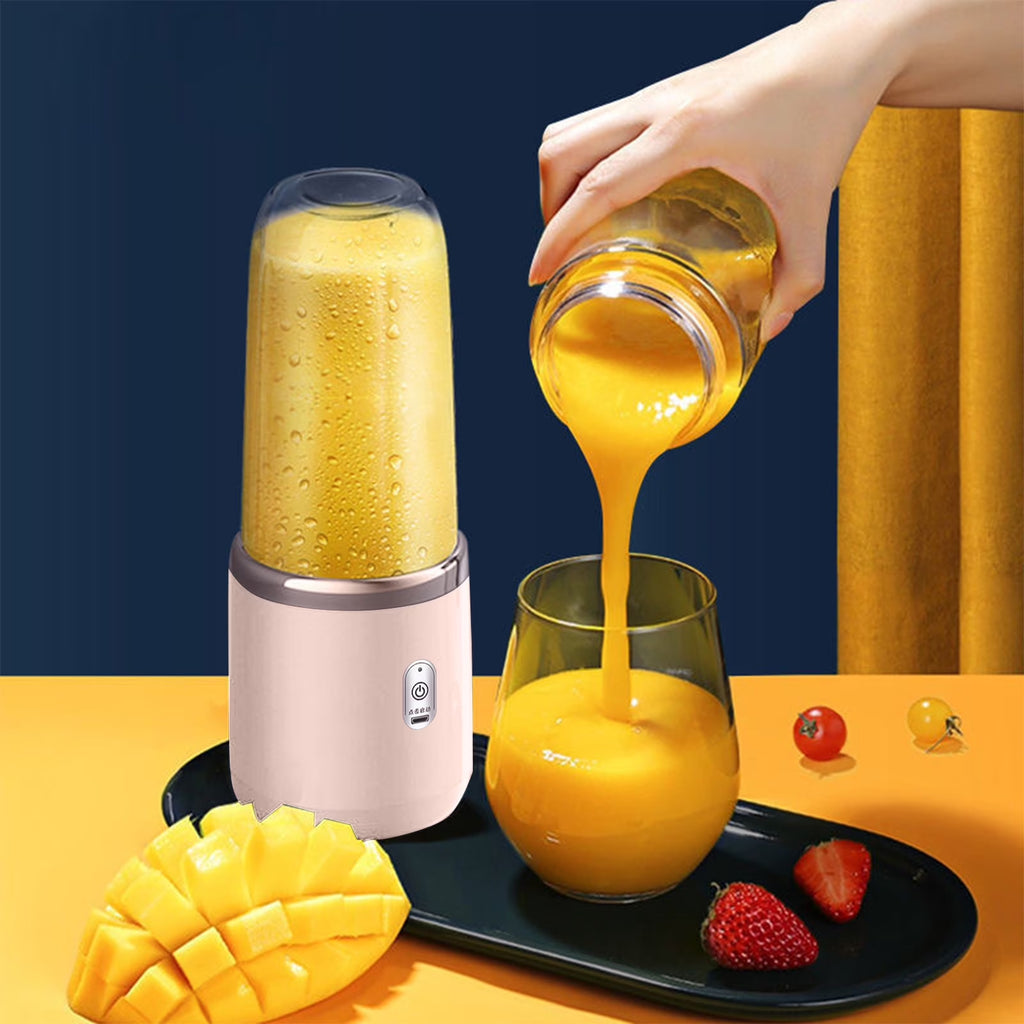 Portable USB Rechargeable Blender, 400Ml Smoothie Maker with 6 Blades, for Shakes Juice, Travel Sports Outdoor, 2000Mah Battery, 40W Power