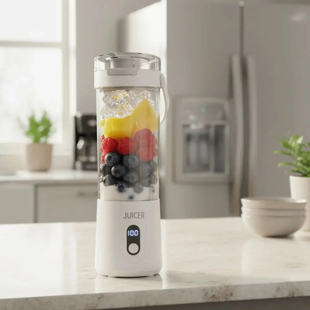 600ML Capacity Portable Blender Fresh Fruit Blender Household Fruit Cup Electric Juicer USB Rechargeable Personal Juice