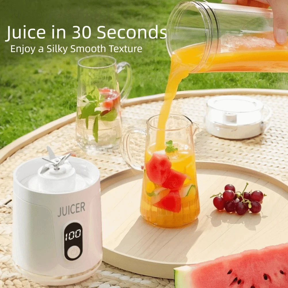 600ML Capacity Portable Blender Fresh Fruit Blender Household Fruit Cup Electric Juicer USB Rechargeable Personal Juice