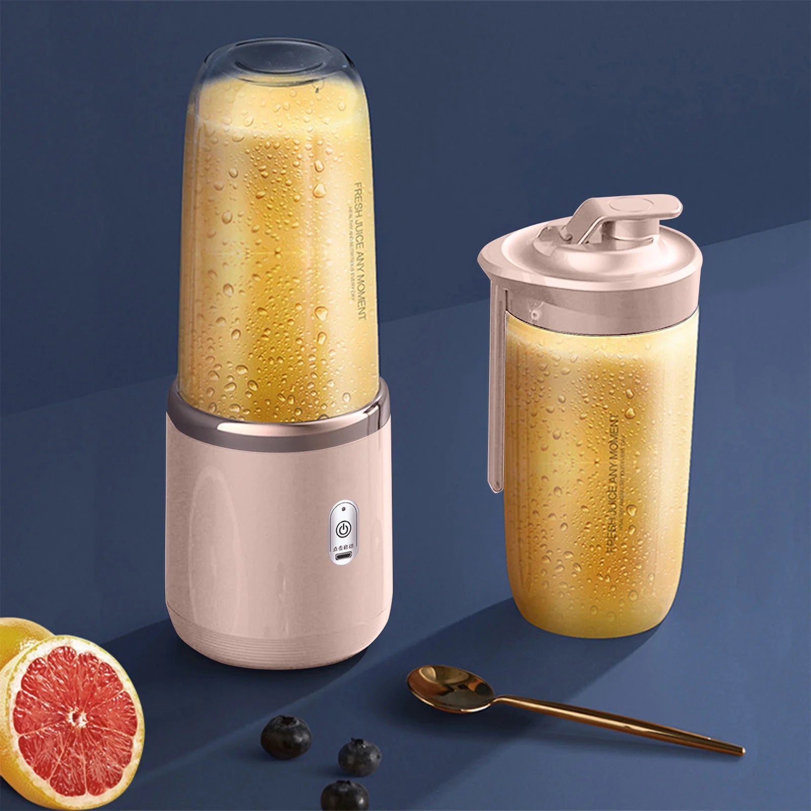 Portable USB Rechargeable Blender, 400Ml Smoothie Maker with 6 Blades, for Shakes Juice, Travel Sports Outdoor, 2000Mah Battery, 40W Power