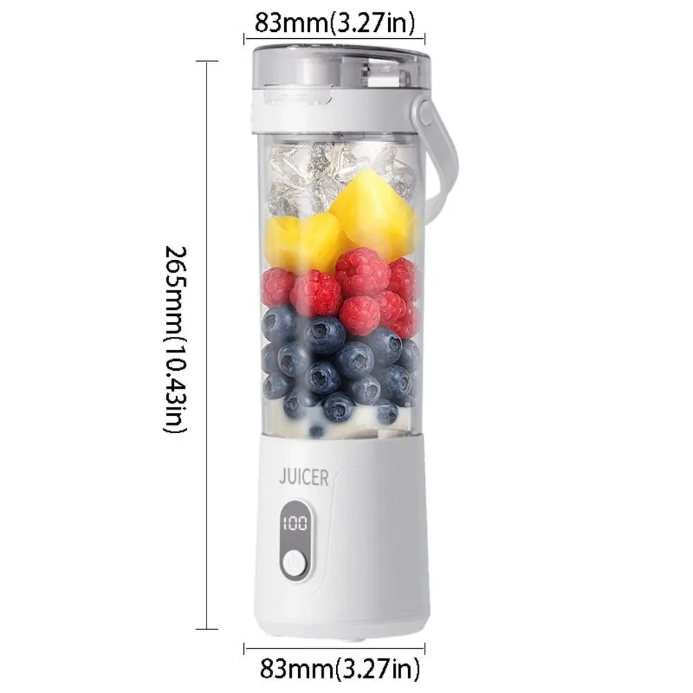 600ML Capacity Portable Blender Fresh Fruit Blender Household Fruit Cup Electric Juicer USB Rechargeable Personal Juice