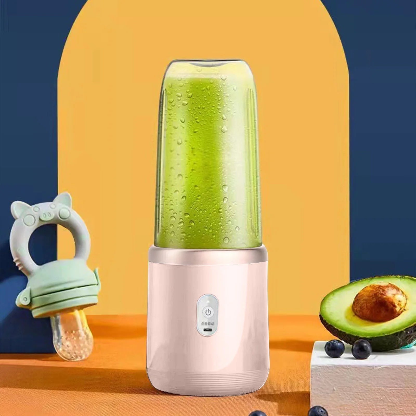 Portable USB Rechargeable Blender, 400Ml Smoothie Maker with 6 Blades, for Shakes Juice, Travel Sports Outdoor, 2000Mah Battery, 40W Power