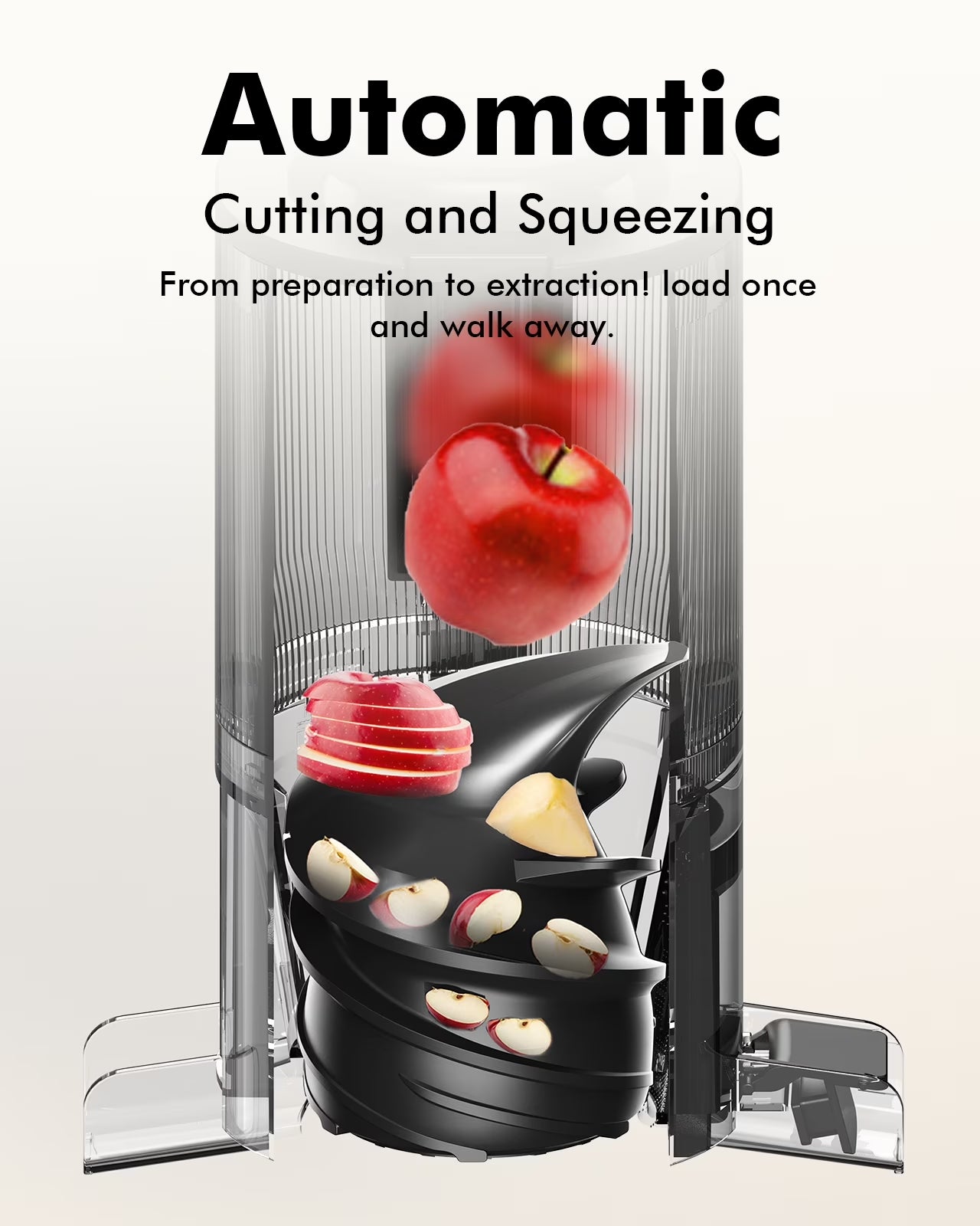 Slow Masticating Juicer Machine, Cold Press Whole Fruit Juicer with 4.3-Inch Wide Feed Chute, Easy to Clean, High Juice Yield, Fruit & Vegetable Juicer, Home Kitchen, Red