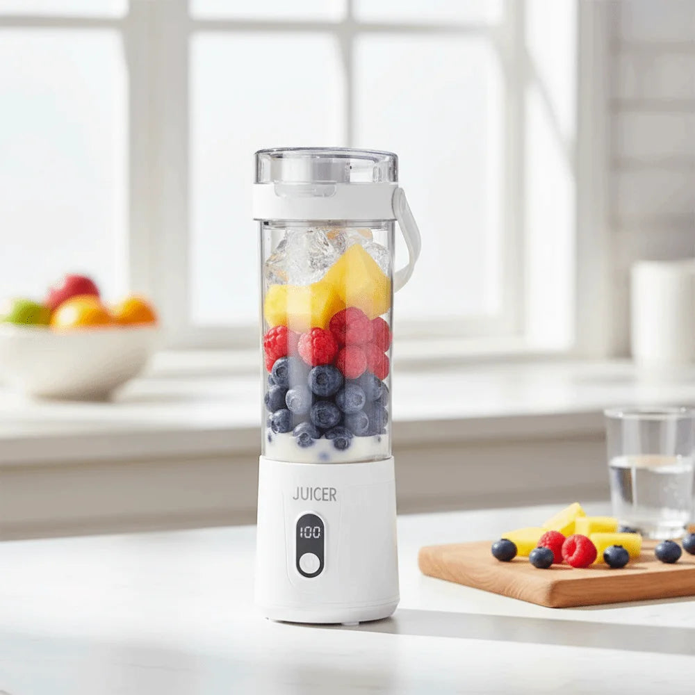 600ML Capacity Portable Blender Fresh Fruit Blender Household Fruit Cup Electric Juicer USB Rechargeable Personal Juice