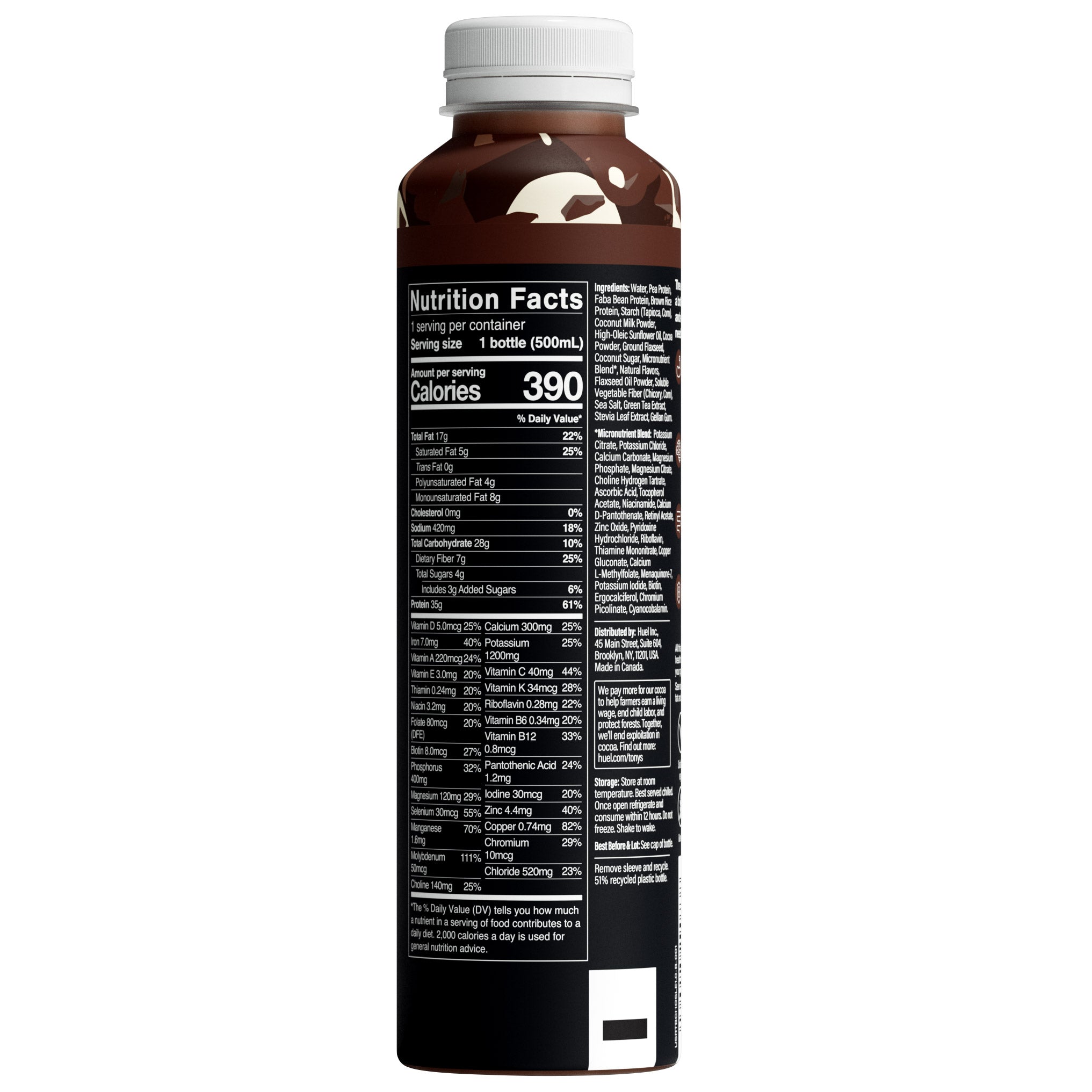 Huel Black Edition High-Protein Chocolate Meal Replacement Drink, 16.9 Fl Oz, 12-Pack