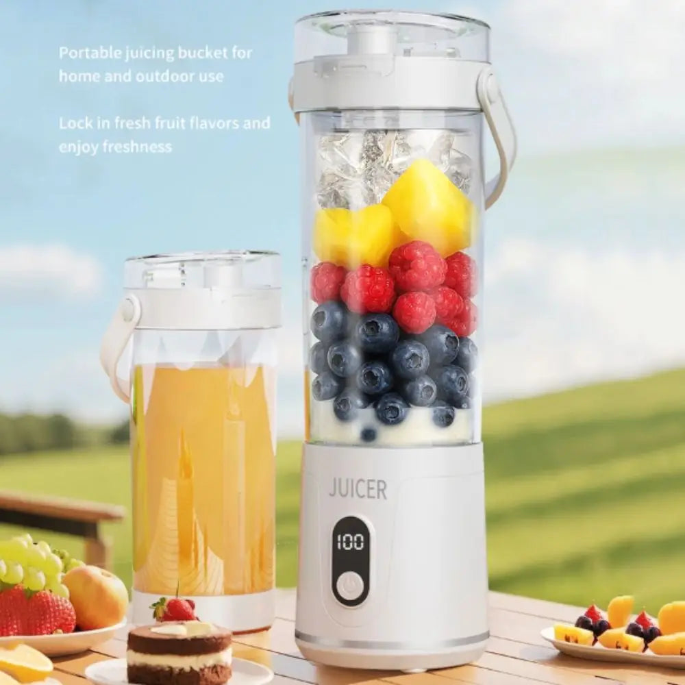 600ML Capacity Portable Blender Fresh Fruit Blender Household Fruit Cup Electric Juicer USB Rechargeable Personal Juice